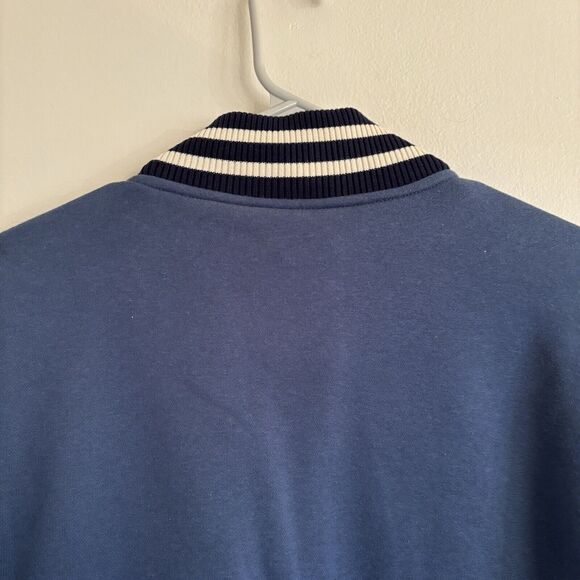 STARTER Varsity Jacket Button Down Blue Logo Sports - Mens Size Medium - Picture 6 of 8